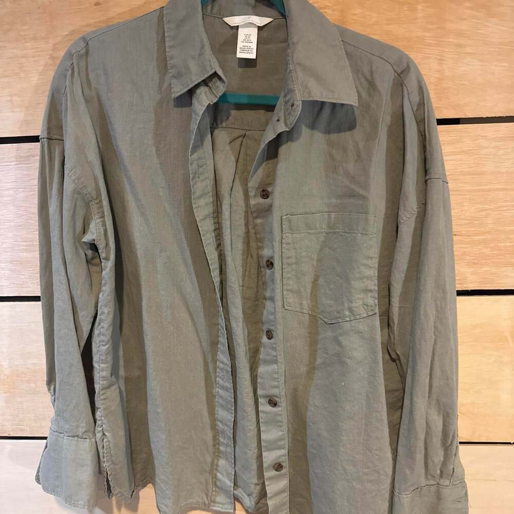 H&M Women's Khaki and Green Shirt